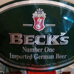 Metal Beck's beer sign
